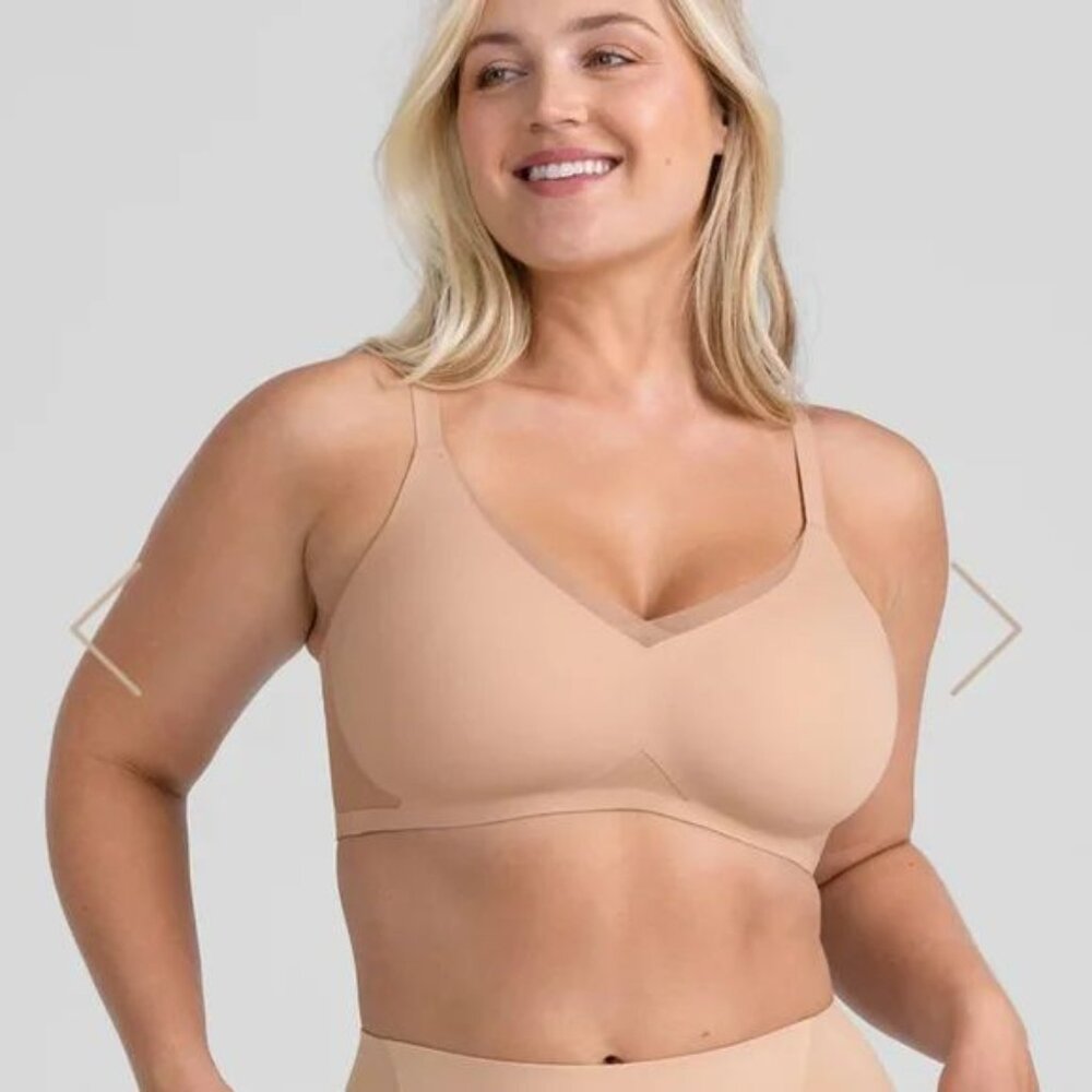 Honeylove Wireless Crossover Bra - XL - Tan